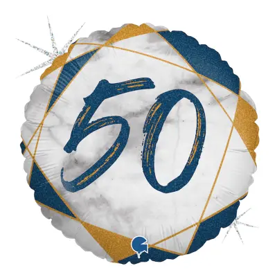 Folieballong Marble Mate 50 Blå - 45 cm