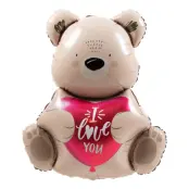 Folieballong Nalle med Hjärta