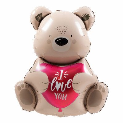Folieballong Nalle med Hjärta