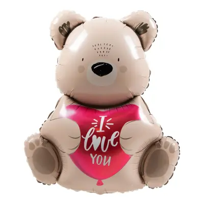 Folieballong Nalle med Hjärta
