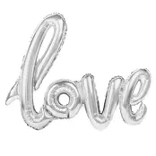 Folieballong"love"Silver