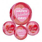 Folieballong Orbz Happy Valentine's Day