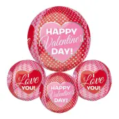 Folieballong Orbz Happy Valentine's Day