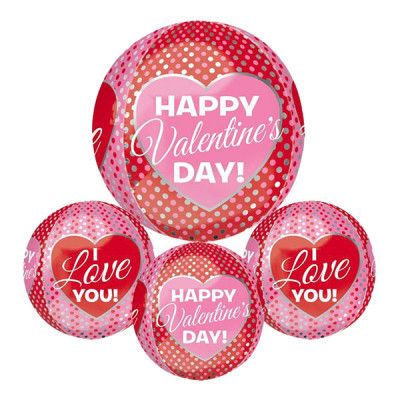 Folieballong Orbz Happy Valentine's Day