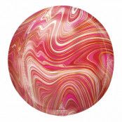 Folieballong Orbz Marmor Röd/Rosa