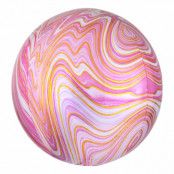 Folieballong Orbz Marmor Rosa