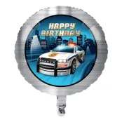 Folieballong Polis Happy Birthday - 1-pack
