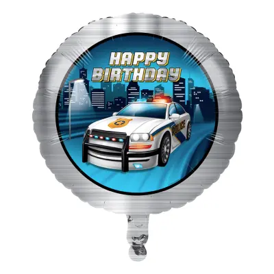 Folieballong Polis Happy Birthday - 1-pack