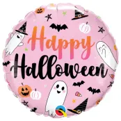 Folieballong Rosa"Happy Halloween"46cm