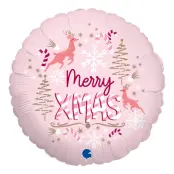 Folieballong Rosa X-Mas - 45 cm