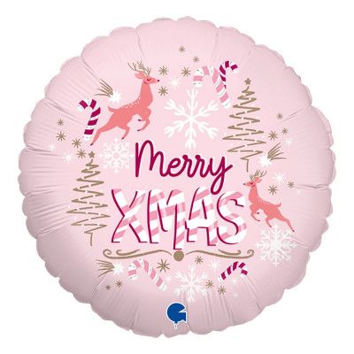 Folieballong Rosa X-Mas - 45 cm
