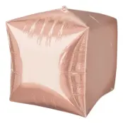 Folieballong Kub Rosa Metallic - 40 cm