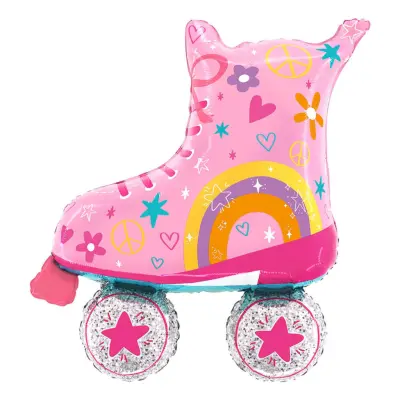 Folieballong Rullskridsko Rosa