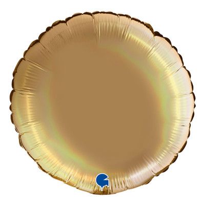 Folieballong Rund Holografisk Champagne - 45 cm