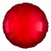 Folieballong Rund Metallic Röd