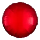 Folieballong Rund Metallic Röd