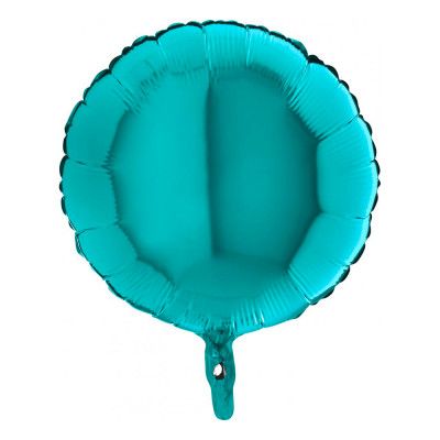 Folieballong Rund Metallic Turkos