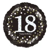 Folieballong Rund Sparkling Birthday 18