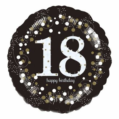 Folieballong Rund Sparkling Birthday 18