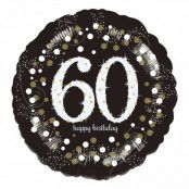 Folieballong Rund Sparkling Birthday 60