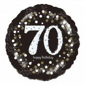 Folieballong Rund Sparkling Birthday 70