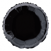 Folieballong rund svart - 46 cm
