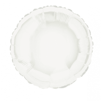 Folieballong rund vit - 46 cm