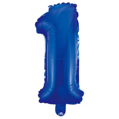 Folieballong siffra 0-9 blå 41 cm Siffra 1