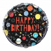 Folieballong Space Happy Birthday