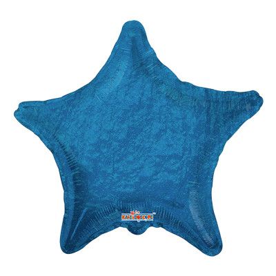 Folieballong Stjärna Blå Glitter