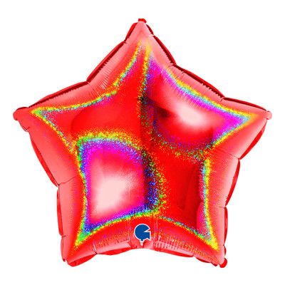Folieballong Stjärna Glitter Röd