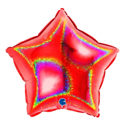 Folieballong Stjärna Glitter Röd