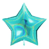 Folieballong Stjärna Glitter Turkos