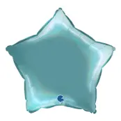 Folieballong Stjärna Holografisk Turkos