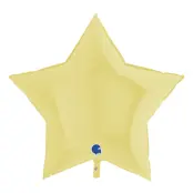 Folieballong Stjärna Pastellgul Matt - 91 cm