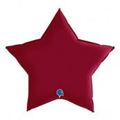 Folieballong Stjärna Satin Cherry - 45 cm