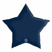 Folieballong Stjärna Satin Marinblå - 91 cm
