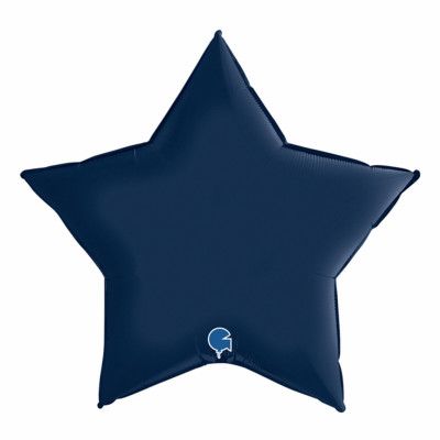 Folieballong Stjärna Satin Marinblå - 91 cm