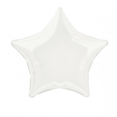 Folieballong stjärna vit - 51 cm