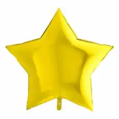 Folieballong Stor Stjärna Metallic Gul