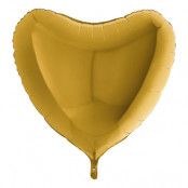 Folieballong Stort Hjärta Guld