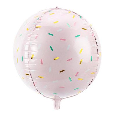 Folieballong Strössel Ljusrosa Rund - 1-pack