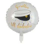 Folieballong Student Vit