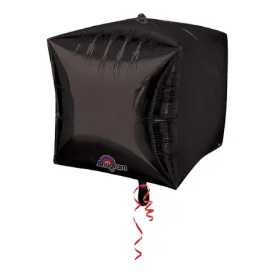Folieballong Svart Kub