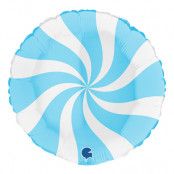 Folieballong Swirly Vit/Ljusblå - 45 cm