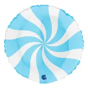Folieballong Swirly Vit/Ljusblå - 45 cm
