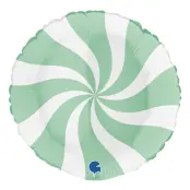 Folieballong Swirly Vit/Mattgrön -  45 cm