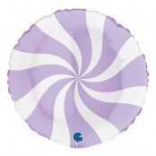 Folieballong Swirly Vit/Mattlila - 1-pack