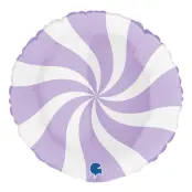 Folieballong Swirly Vit/Mattlila - 1-pack