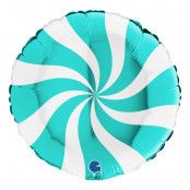 Folieballong Swirly Vit/Tiffany - 1-pack